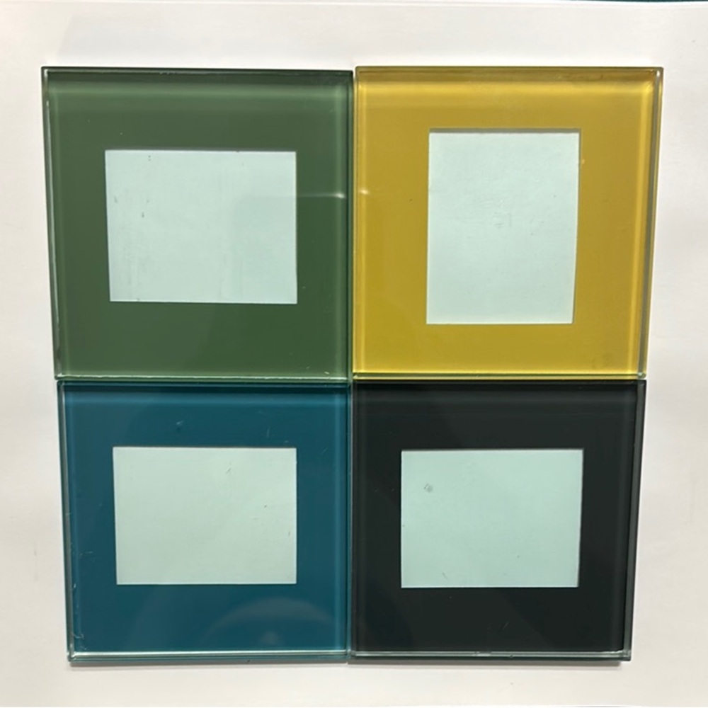 Set of 4 Colourful Glass Coasters